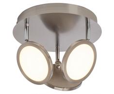 Brilliant g30534/13Â Pluto Plafoniera con 3Â luci, metallo/plastica, incasso, 5Â W, acciaio