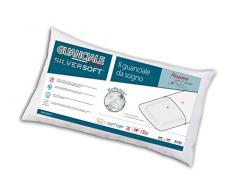 V.I.P. Very Important Pillow Cuscino SILVERSOFT sfoderabile con Zip, Imbottitura in Fiber Ball âSOFTYLEN, Anallergico, Lavabile, 50x80, Bianco