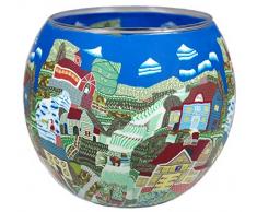 Him Villaggio Americano Portacandele, Multicolore, 11x11x9 cm