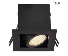 SLV coperte da incasso faretto Kadux Single, 6,2 W, COB LED, 3000 K, 38 Grad, con driver, clip piume, Nero 115700