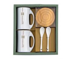 laroom 11562 â Set Regalo Tavolo 2 Tazze, Colore: Bianco