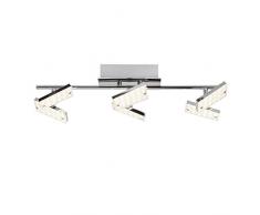 Brilliant New Design LED lampada da soffitto, 6Â luci, 6Â X 4,8Â W LED fisso integrato, 6Â X 390Â Lumen, 3000Â K Bianco caldo, metallo/vetro, cromato, 18.5Â x 54.5Â x 13Â cm, g94333/15