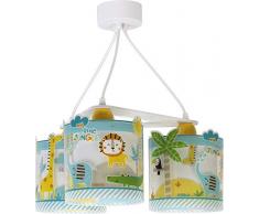 Dalber - Lampada da soffitto E-27, Giungla, Multicolore, 39 x 39 x 20