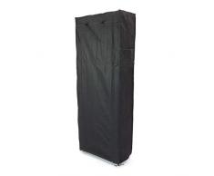 PrimeMatik Armadio Guardaroba E scarpiera in Tessuto Rimovibile 60Â x 30Â x 160Â cm Nero con Porta avvolgibile (dx091), 60Â X 30Â X 160Â