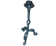 Lorenz Ferart 6188.0 Portacandele, Ferro Battuto, Struttura Base Nero Sfumata a Mano, Argento