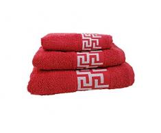 forentex Giochi di asciugamani (Ref vsc-500g) uso multifunzione per bagno, Doccia, lavandino, spiaggia, 100% Cotone/Cotone, Rosso, 3Â pezzi 30Â X 50, 50Â x 90,100Â x 140Â cm
