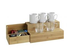 Wenko Scale di bambù per caffè e tè scaffale da cucina con cassetto, Marrone, 15 x 33 x 17.5 cm