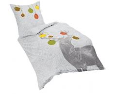 fleuresse, Set Biancheria da letto di flanella, Argento (Silber), 135 cm x 200 cm