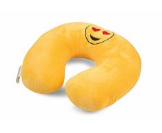Galileo Casa 2415707 Cuscino da Viaggio Smile, Cotone, Giallo, 27x29x9 cm