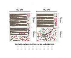 Wallflexi Cameretta Cristalli Swarovski e Betulla Foresta murale Decalcomanie Home Decorazione Soggiorno Ristorante Cafe Ufficio DÃ©cor