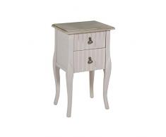 BigBuy Home Comodino 40 x 30 x 67 cm, in legno di paulonia, multicolore, taglia unica