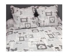 Soleil d Ocre Philippe Copriletto matrimoniale Trapunta Matrimonialeto Philippe con 2Â federe poliestere grigio 220Â x 240Â cm