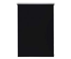 Beyond Drape Tenda a Rullo Termica Nera 90 x 150 cm Senza Fori, Oscurante, con Morsetto Blackout, Rivestimento Argentato