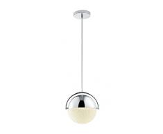 Trio Chris Lampada a Sospensione LED, Diffusore Mezza Sfera, Effetto Ghiaccio, Diametro 25 cm 22 W, Cromo