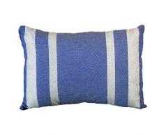 Fouta Futée Busta di Cuscino Rettangolare in Tessitura Cotone Fondo Blu Royal/Argento 35 x 50 cm