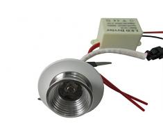 Faretto Luce Calda, LED Cool Tondo, 1W Spot Incasso con Alette