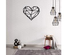 Homemania Cuore Nero Decorazione da Parete, Acciaio Laminato a Freddo, Taglia Unica