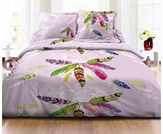 Douceur de Nuits 1402Â HC3Â piume Parma Parure Copripiumino Matrimoniale Piume Bianco Cotone Multicolore 220Â x 240Â cm