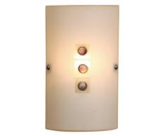 Muro - Plafoniera con decorazioni in vetro, colore: Bianco