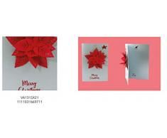 Biglietto Di Auguri Pop-Up 3D - Natale - Argento Fiore Rosso Stella