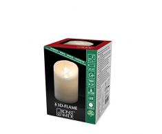 Konstsmide 3D Living candela senza fiamma luce a batteria con 4Â o 8Â ore Funzione timer 13.5Â x 7.5Â cm, bianco caldo, cera, Warm White, 14 x 10 cm