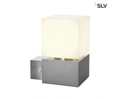 SLV Square WL - Lampada LED da parete per esterni, IP44, in acciaio INOX 316, 3000 K, 12 W, colore: Argento