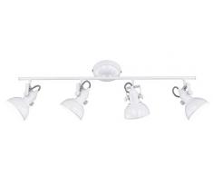 Reality Leuchten 4 Spot Reality R80154007 Gina Faretto, 4xE14, 40 W, Nichel Opaco, 79.5x13x25.5 cm E14, Bianco