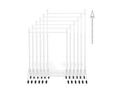 NEUN WELTEN Stand Appendiabiti in Metallo con Design Floreale e Ruote - Porta Abiti Regolabile in Altezza Fino a 180 cm (Bianco)