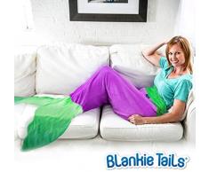 Blankie Tails The Original Mermaid Tail coperta con lussuoso pile Minky coda di sirena per bambini, viola/mare