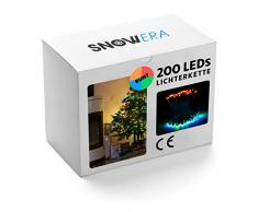 Snowera Catena Luminosa con 200 LED - Luci di Natale per Interno ed Esterno con Timer - Illuminazione per Albero di Natale con Luci Multicolore: Blu,Verde,Arancione,Rosso - Lunghezza:Ca.30M con Cavo