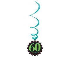 AMSCAN - Decorazioni per 60° Compleanno, da soffitto, a Spirale