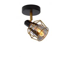 Lucide - Faretto da soffitto in metallo, 25 W, colore: Nero/Grigio fumo