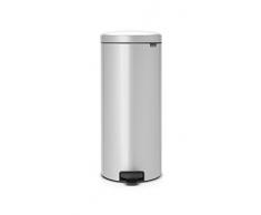 Brabantia Pedal Bin Newicon Pattumiera, Acciaio, Metallic Grey, 30 Litri