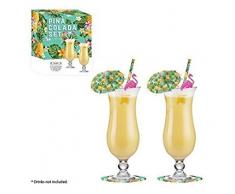 Vintage Cucina Company Pina Colada cocktail bicchieri Set Regalo, trasparente, set di 2