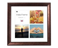 Inov Agosto 16 x 40.64 cm Instaframe Quadro per Instagram 4 / stampaggio Foto in Bianco a Scacchi con la stuoia e Bordo Bianco, Bronzo