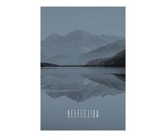 Komar - Quadro da Parete con Immagine di Word Lake Reflection Steel, Soggiorno, Camera da Letto, Decorazione, Stampa Artistica Senza Cornice, Disponibile in 3 Misure, Grau, Schwarz, Weiß, P086A-50x70