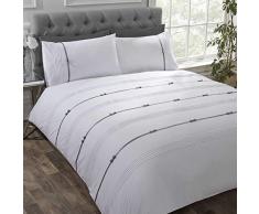 Rapport Clarissa_White_King_Duvet_Cover Set di Biancheria da Letto con Copripiumino, Bianco