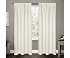 Exclusive Home Tende EH8073Â âÂ 01Â 2Â âÂ 84R Matlisse Vine Patterned Jacquard Rod Pocket Finestra Tenda a Pannello, Bianca, 54Â x 213,4Â cm, Set di 2