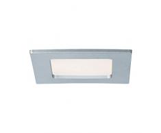 Paulmann 92079 Plafoniera Quadrata da Incasso, 6 W, 2700 K, Luce Bianca Calda, Pannello Led Cromato Opaco, Ip44, Inclusa Lampadina da Incasso, In Plastica, 6 W