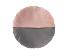 Douceur dIntÃ©rieur Cuscino sfoderabile a Compressione, 45 cm, in Velluto, Colore: Rosa/Grigio