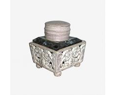 Better & Best - Tenda con Supporto Traforato, Bianco, Dimensioni 5 x 5 x 6 cm, Materiale: Metallo e Vetro, Taglia Unica