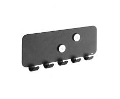 Tiger appendiabiti porta abiti, metallo, nero, 3.3Â x 30Â x 12.5Â cm