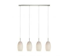 Eglo BATISTA 3 - Lampadario a sospensione in acciaio nichelato opaco, 40 W