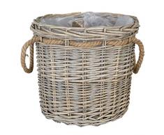 cestino in rattan con manici