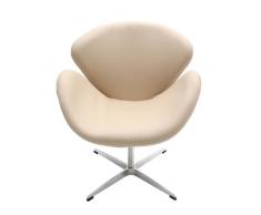 Premier Housewares 2403242 Tiffany Sedia, Effetto Pelle, Crema