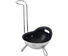 RÃSLE 10642 Cuociuova in Acciaio Inox con Rivestimento Antiaderente, Argento/Nero