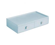 InterDesign, forniture per ufficio, organizer per scrivania per graffette, penne, evidenziatori, nastri, plastica, colore: azzurro, 4 pezzi