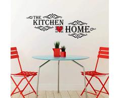 Wallflexi Adesivi da Parete Vintage Kitchen Quote Wall Art murale smontabile Autoadesivo Decalcomanie Kindergarden cameretta dei Bambini Ristorante Hotel Ufficio casa Decorazione, Multicolore