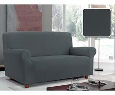 Italian Bed Linen PiÃ¹ Bello Copridivano bielastico Sagomato Tessuto a Struttura Liscia, Poliestere, Grigio, 2 Posti, 140-180 cm