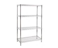 Bizzotto Cromo Libreria, 4 Piani, Ferro Cromato, Nero